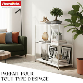 Étagère métallique | Concept Epure MK-027 | Buffet ouvert à 3 niveaux et étagère de rangement | Disponible en plusieurs couleurs