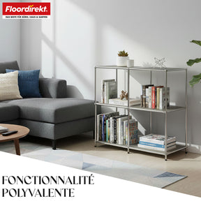 Étagère métallique | Concept Epure MK-027 | Buffet ouvert à 3 niveaux et étagère de rangement | Disponible en plusieurs couleurs