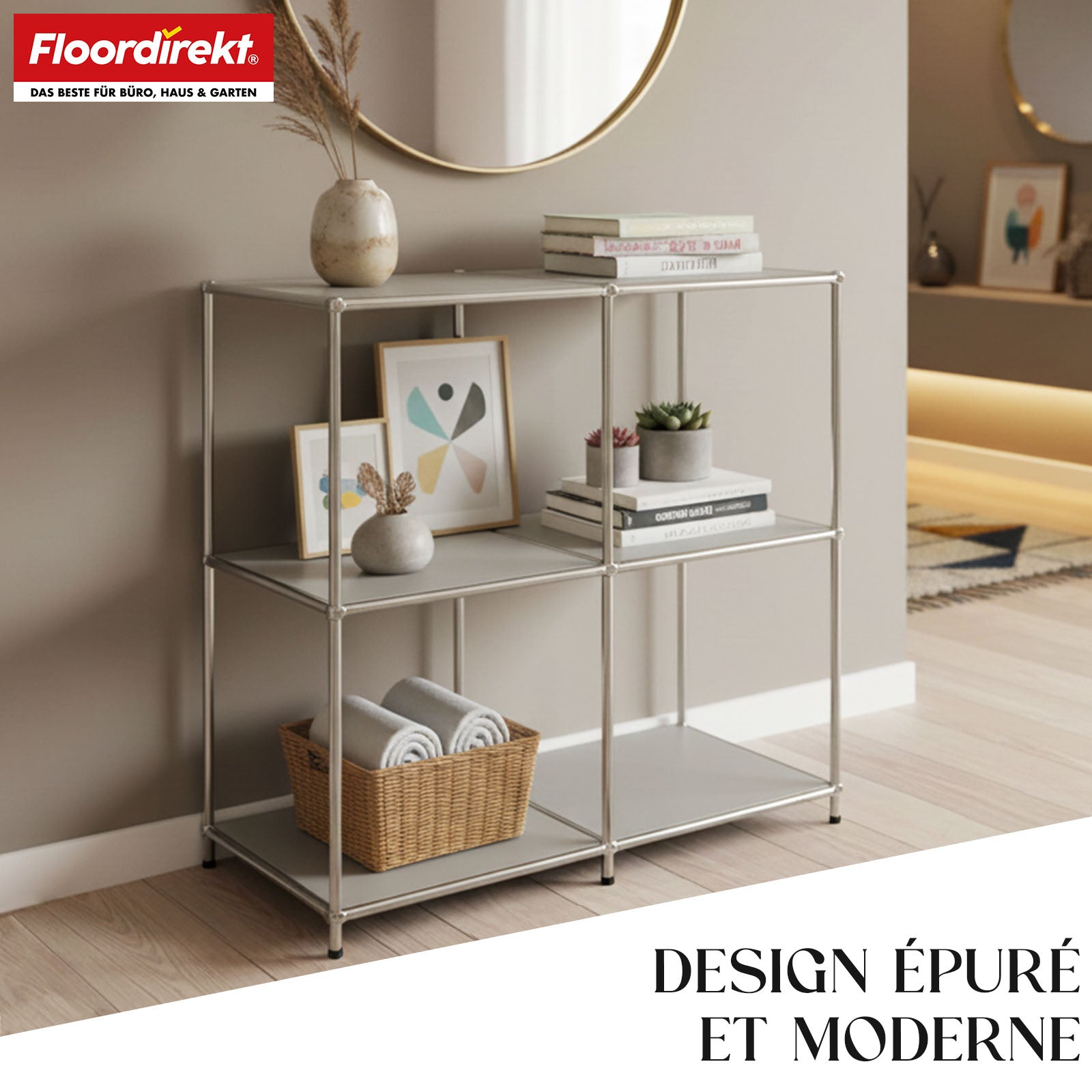 Étagère métallique | Concept Epure MK-027 | Buffet ouvert à 3 niveaux et étagère de rangement | Disponible en plusieurs couleurs