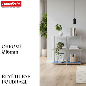 Étagère métallique | Concept Epure MK-027 | Buffet ouvert à 3 niveaux et étagère de rangement | Disponible en plusieurs couleurs
