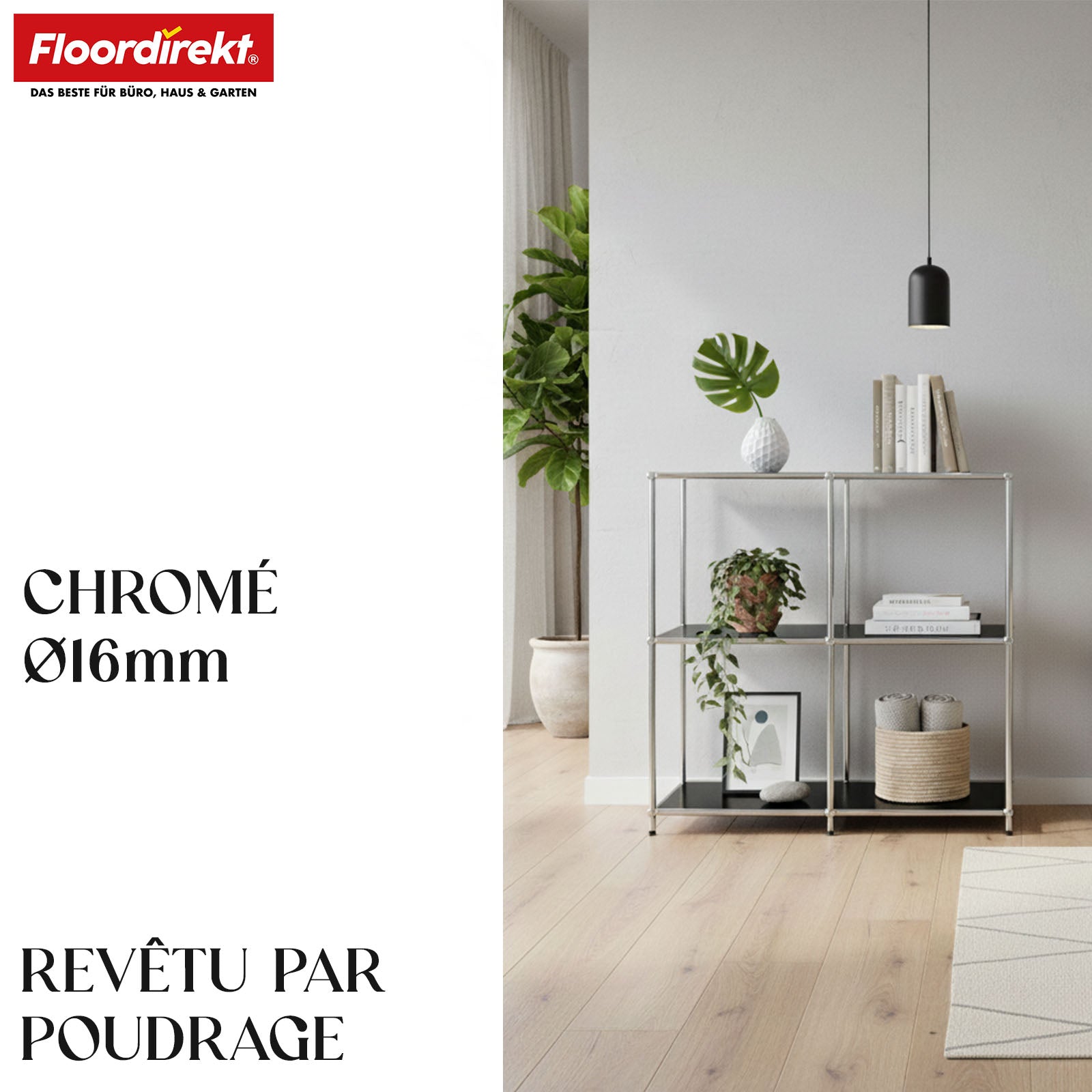 Étagère métallique | Concept Epure MK-027 | Buffet ouvert à 3 niveaux et étagère de rangement | Disponible en plusieurs couleurs