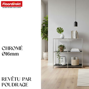Étagère métallique | Concept Epure MK-027 | Buffet ouvert à 3 niveaux et étagère de rangement | Disponible en plusieurs couleurs