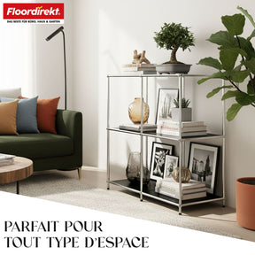 Étagère métallique | Concept Epure MK-027 | Buffet ouvert à 3 niveaux et étagère de rangement | Disponible en plusieurs couleurs