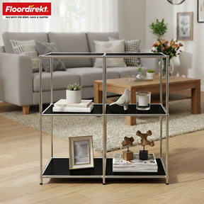 Étagère métallique | Concept Epure MK-027 | Buffet ouvert à 3 niveaux et étagère de rangement | Disponible en plusieurs couleurs