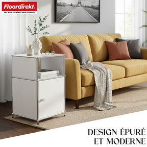 Étagère métallique | Concept Epure MK-040 | Étagère de rangement à 3 niveaux avec porte et tablettes | Disponible en plusieurs couleurs