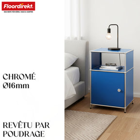 Étagère métallique | Concept Epure MK-040 | Étagère de rangement à 3 niveaux avec porte et tablettes | Disponible en plusieurs couleurs