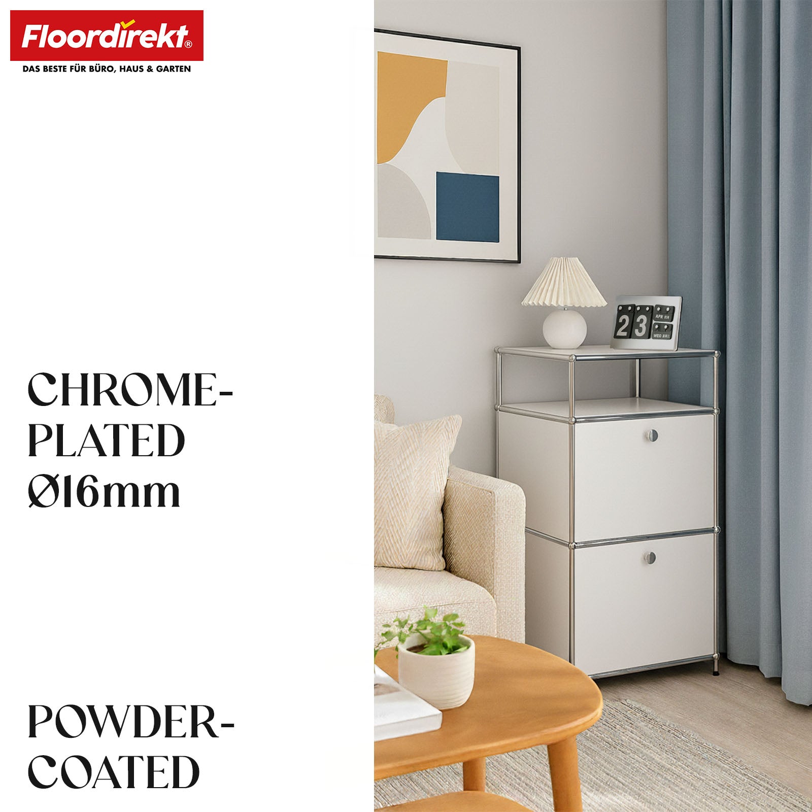 Étagère métallique | Concept Epure MK-120 | Étagère de rangement avec compartiments verrouillables, compartiment ouvert et tablette | Disponible en plusieurs couleurs