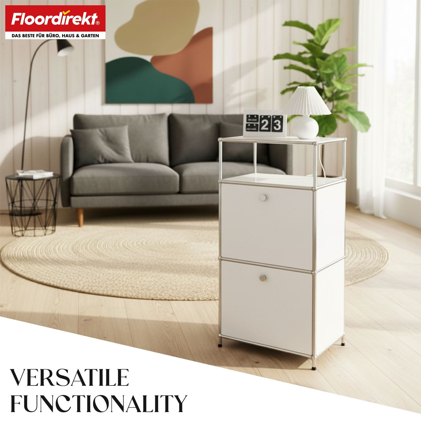 Étagère métallique | Concept Epure MK-120 | Étagère de rangement avec compartiments verrouillables, compartiment ouvert et tablette | Disponible en plusieurs couleurs