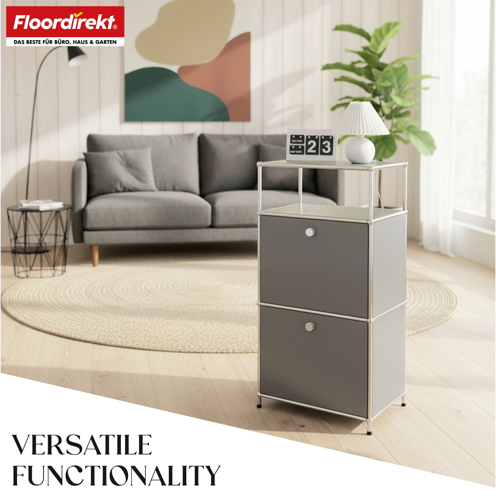 Étagère métallique | Concept Epure MK-120 | Étagère de rangement avec compartiments verrouillables, compartiment ouvert et tablette | Disponible en plusieurs couleurs