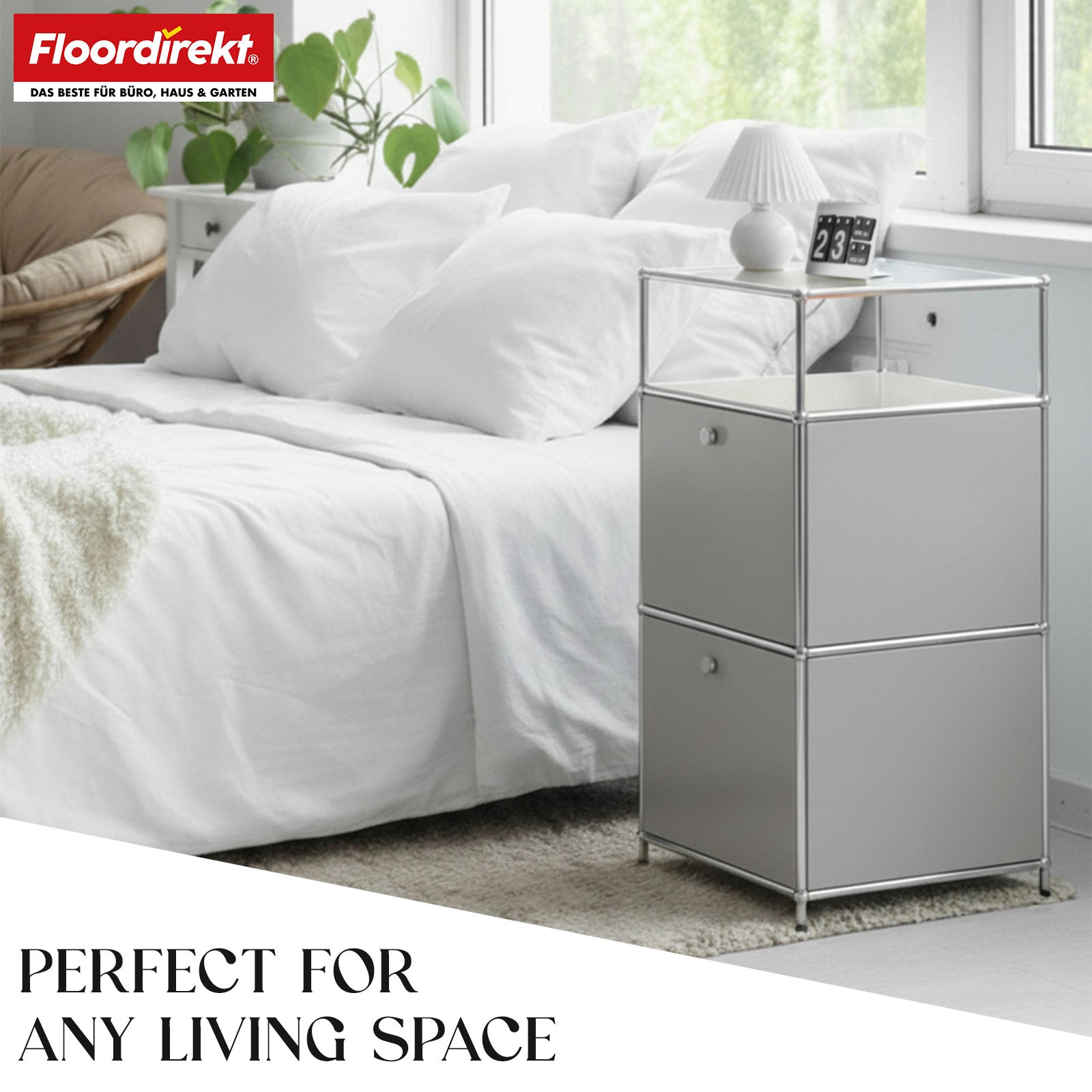 Étagère métallique | Concept Epure MK-120 | Étagère de rangement avec compartiments verrouillables, compartiment ouvert et tablette | Disponible en plusieurs couleurs