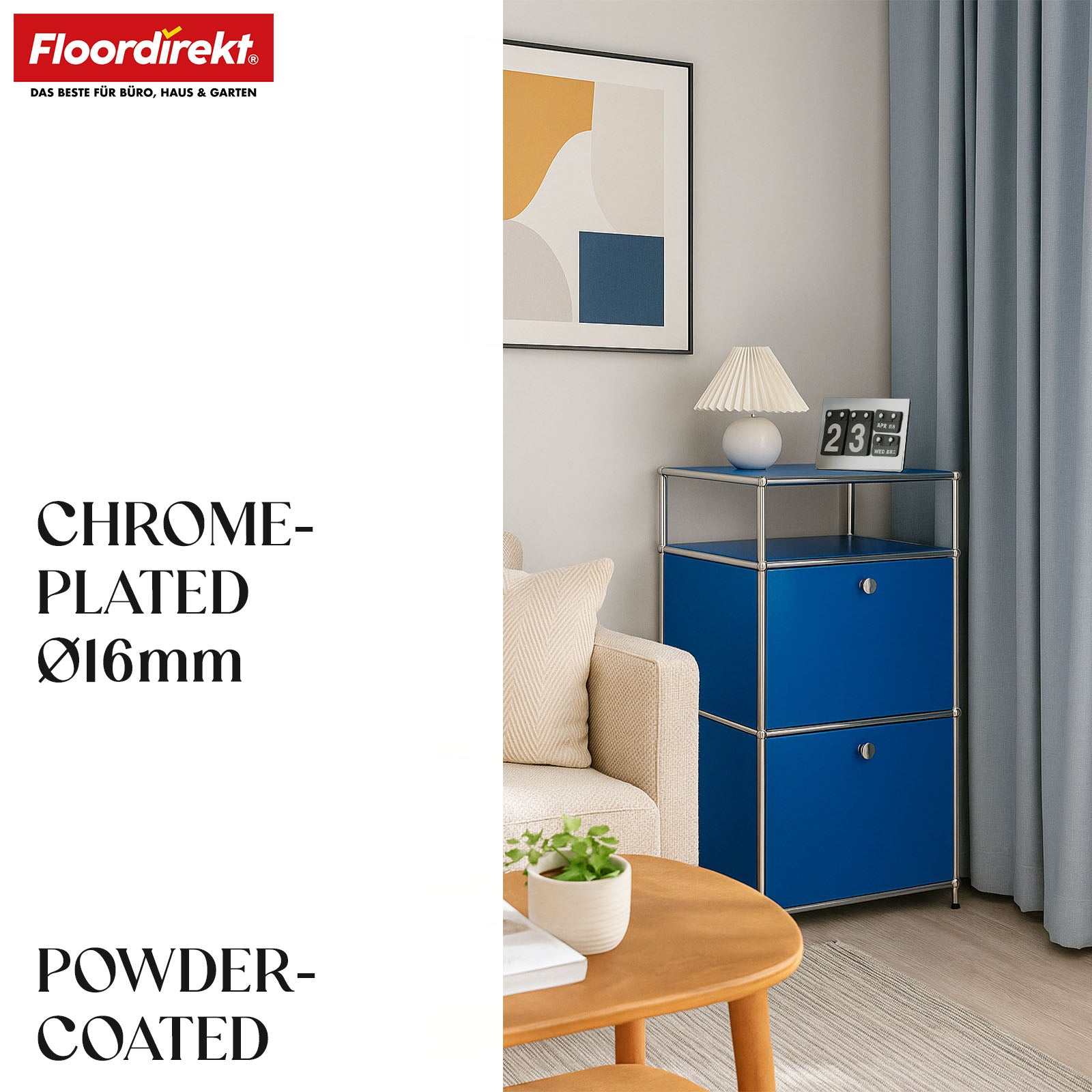 Étagère métallique | Concept Epure MK-120 | Étagère de rangement avec compartiments verrouillables, compartiment ouvert et tablette | Disponible en plusieurs couleurs