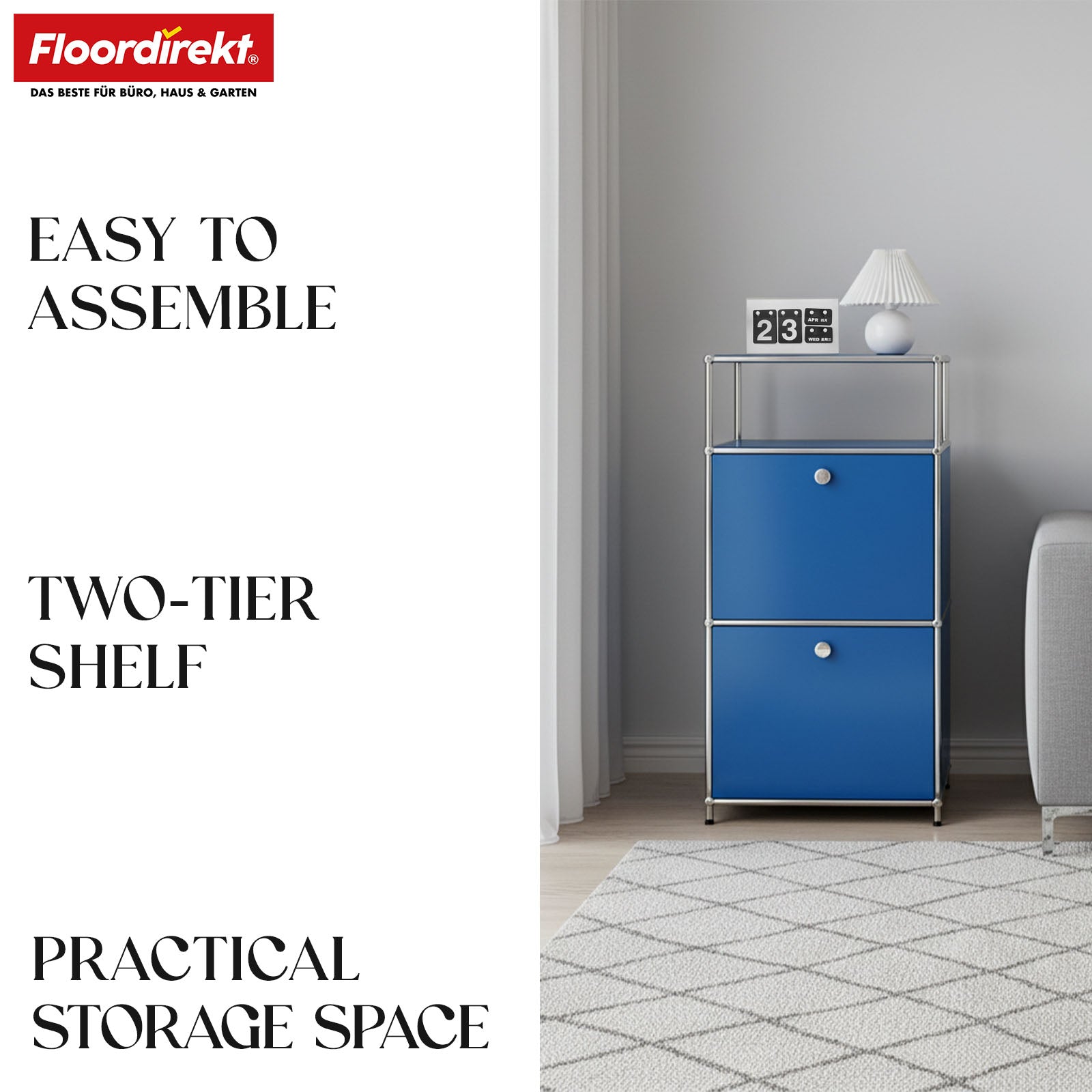 Étagère métallique | Concept Epure MK-120 | Étagère de rangement avec compartiments verrouillables, compartiment ouvert et tablette | Disponible en plusieurs couleurs