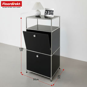 Étagère métallique | Concept Epure MK-120 | Étagère de rangement avec compartiments verrouillables, compartiment ouvert et tablette | Disponible en plusieurs couleurs