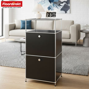 Étagère métallique | Concept Epure MK-120 | Étagère de rangement avec compartiments verrouillables, compartiment ouvert et tablette | Disponible en plusieurs couleurs