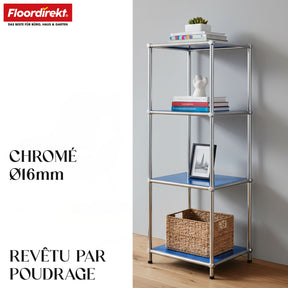 Étagère métallique | Concept Epure MK-005 | Étagère à 4 niveaux avec tablettes ouvertes | Disponible en plusieurs couleurs