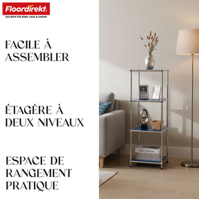 Étagère métallique | Concept Epure MK-005 | Étagère à 4 niveaux avec tablettes ouvertes | Disponible en plusieurs couleurs