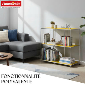 Étagère métallique | Concept Epure MK-027 | Buffet ouvert à 3 niveaux et étagère de rangement | Disponible en plusieurs couleurs