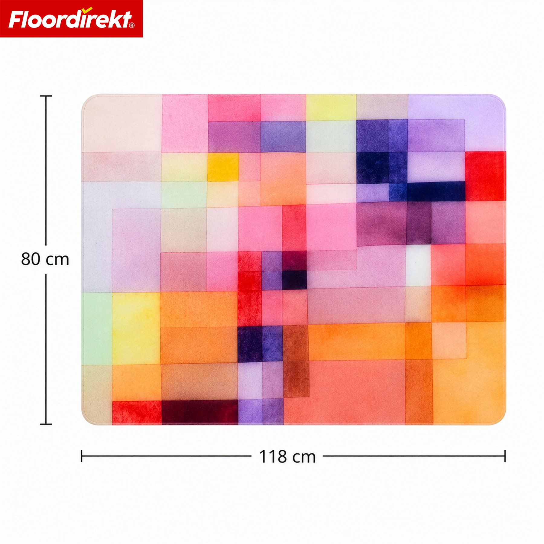 Tapis de protection de sol design | Protection robuste de chaise de bureau en PVC spécial pour bureau & télétravail | 80 x 118 cm