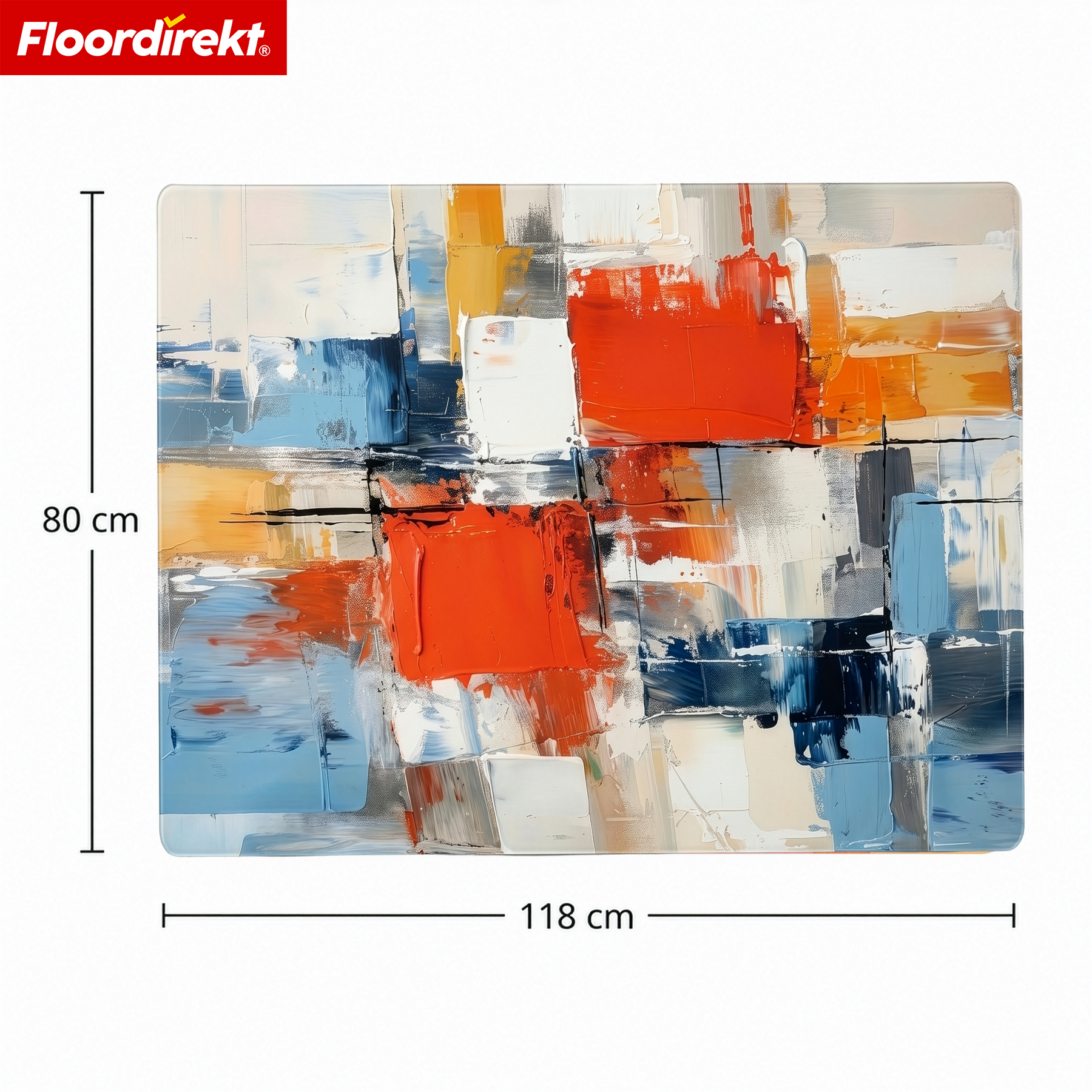 Tapis de protection de sol design | Protection robuste de chaise de bureau en PVC spécial pour bureau & télétravail | 80 x 118 cm