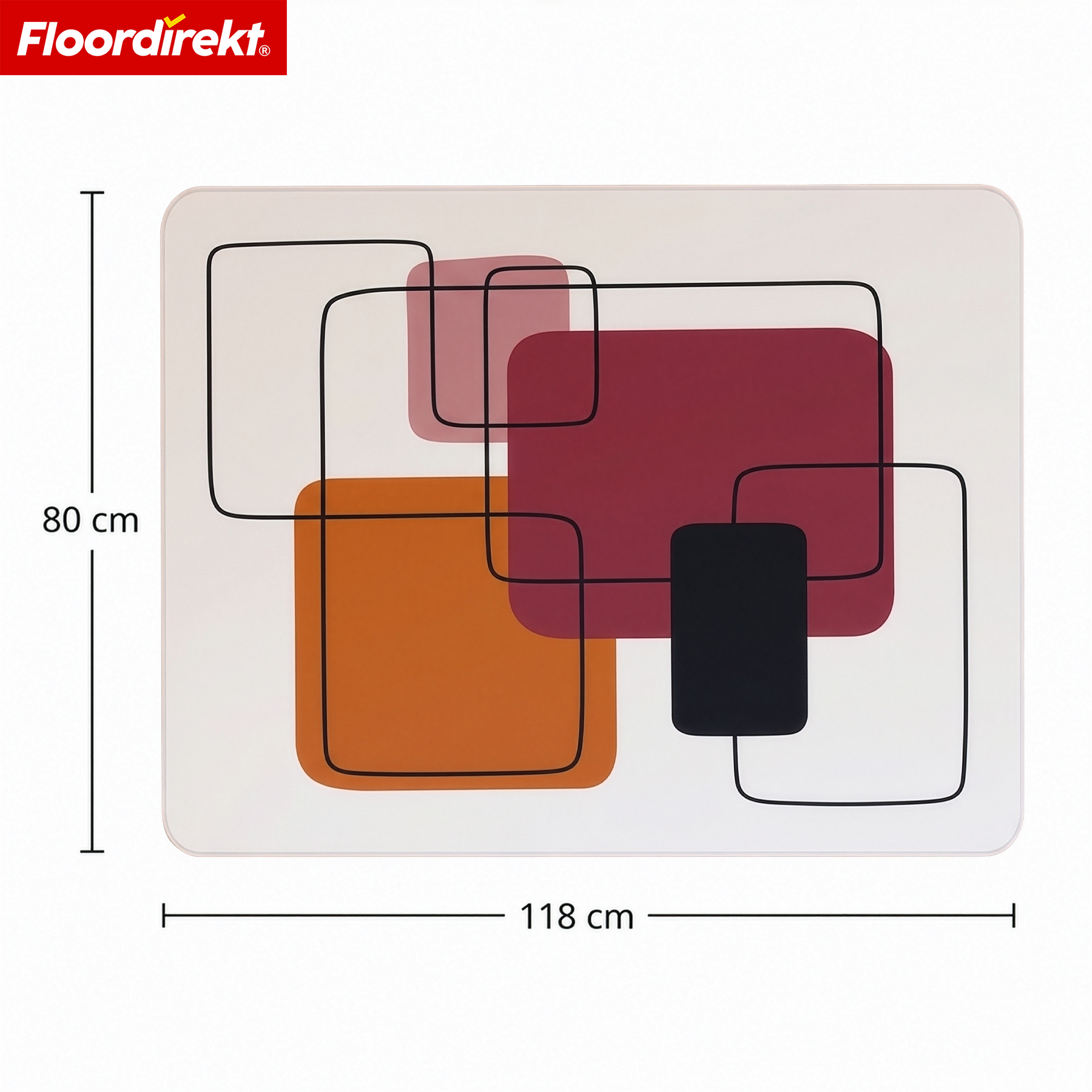 Tapis de protection de sol design | Protection robuste de chaise de bureau en PVC spécial pour bureau & télétravail | 80 x 118 cm