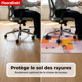 Tapis de protection de sol design | Protection robuste de chaise de bureau en PVC spécial pour bureau & télétravail | 80 x 118 cm