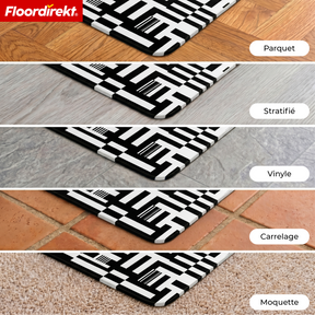 Tapis de protection de sol design | Protection robuste de chaise de bureau en PVC spécial pour bureau & télétravail | 80 x 118 cm