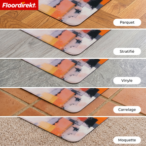 Tapis de protection de sol design | Protection robuste de chaise de bureau en PVC spécial pour bureau & télétravail | 80 x 118 cm