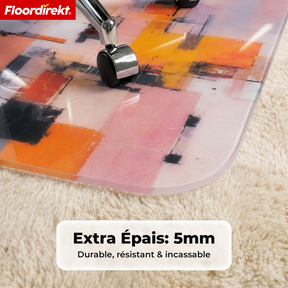 Tapis de protection de sol design | Protection robuste de chaise de bureau en PVC spécial pour bureau & télétravail | 80 x 118 cm