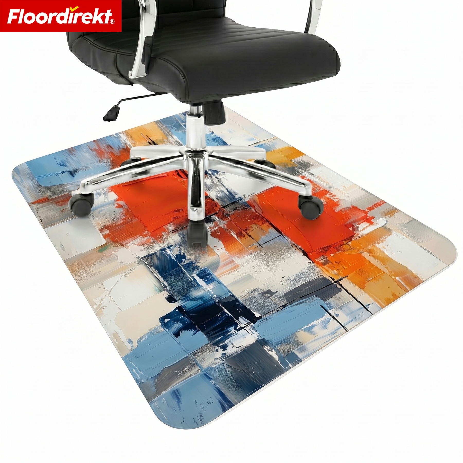 Tapis de protection de sol design | Protection robuste de chaise de bureau en PVC spécial pour bureau & télétravail | 80 x 118 cm