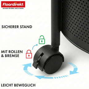 Chariot de rangement | Henry | Chariot de cuisine en acier avec roulettes | Chariot de service | 3 ou 5 niveaux | Blanc & Noir