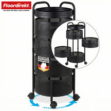 Chariot de rangement | Henry | Chariot de cuisine en acier avec roulettes | Chariot de service | 3 ou 5 niveaux | Blanc & Noir