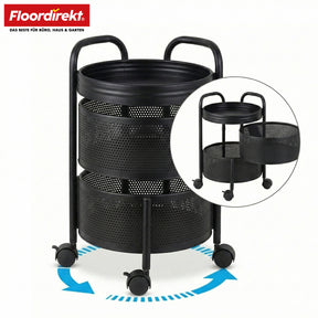 Chariot de rangement | Henry | Chariot de cuisine en acier avec roulettes | Chariot de service | 3 ou 5 niveaux | Blanc & Noir