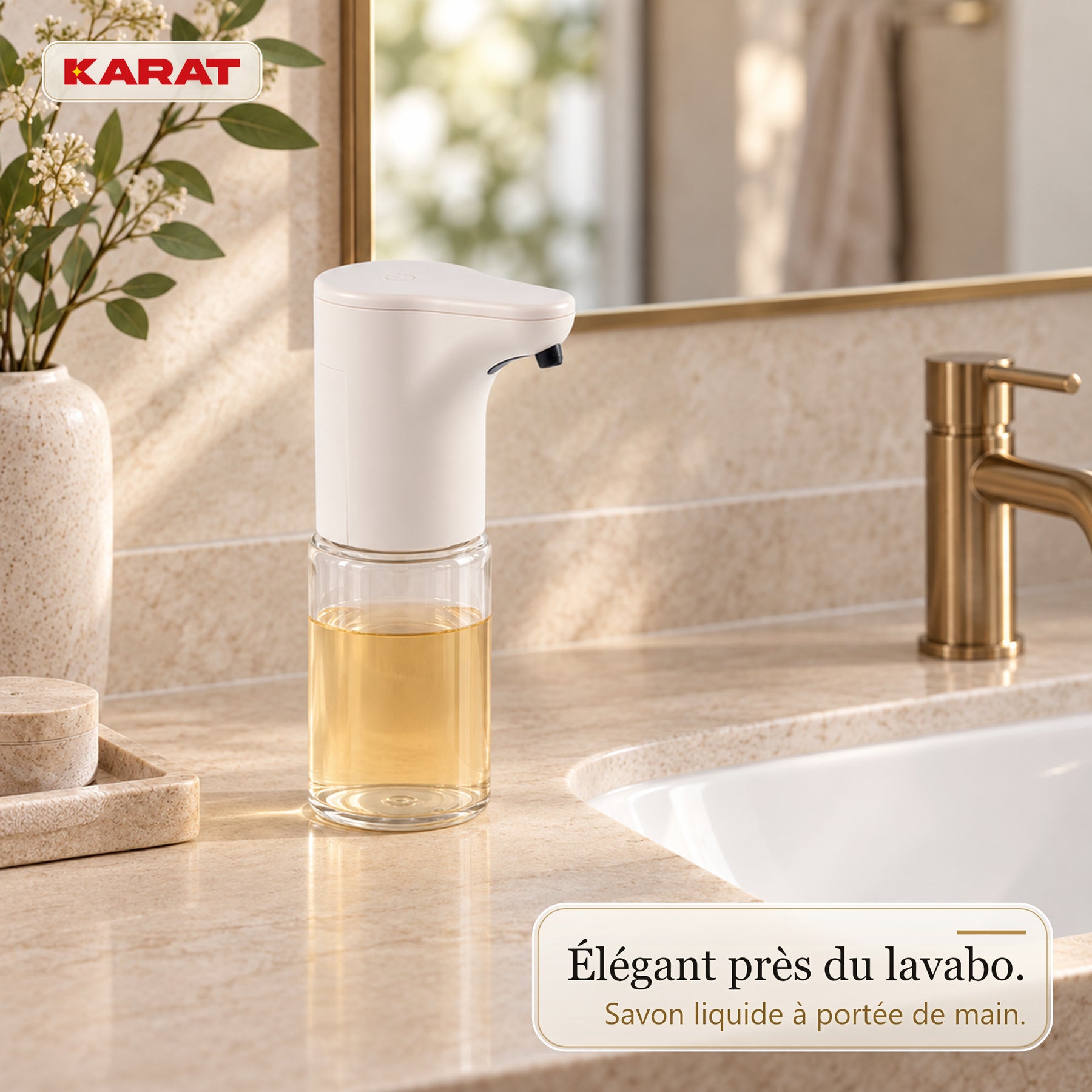 Distributeur automatique de savon liquide | Elara | Capteur sans contact pour savon liquide | 300 ml | 5 coloris