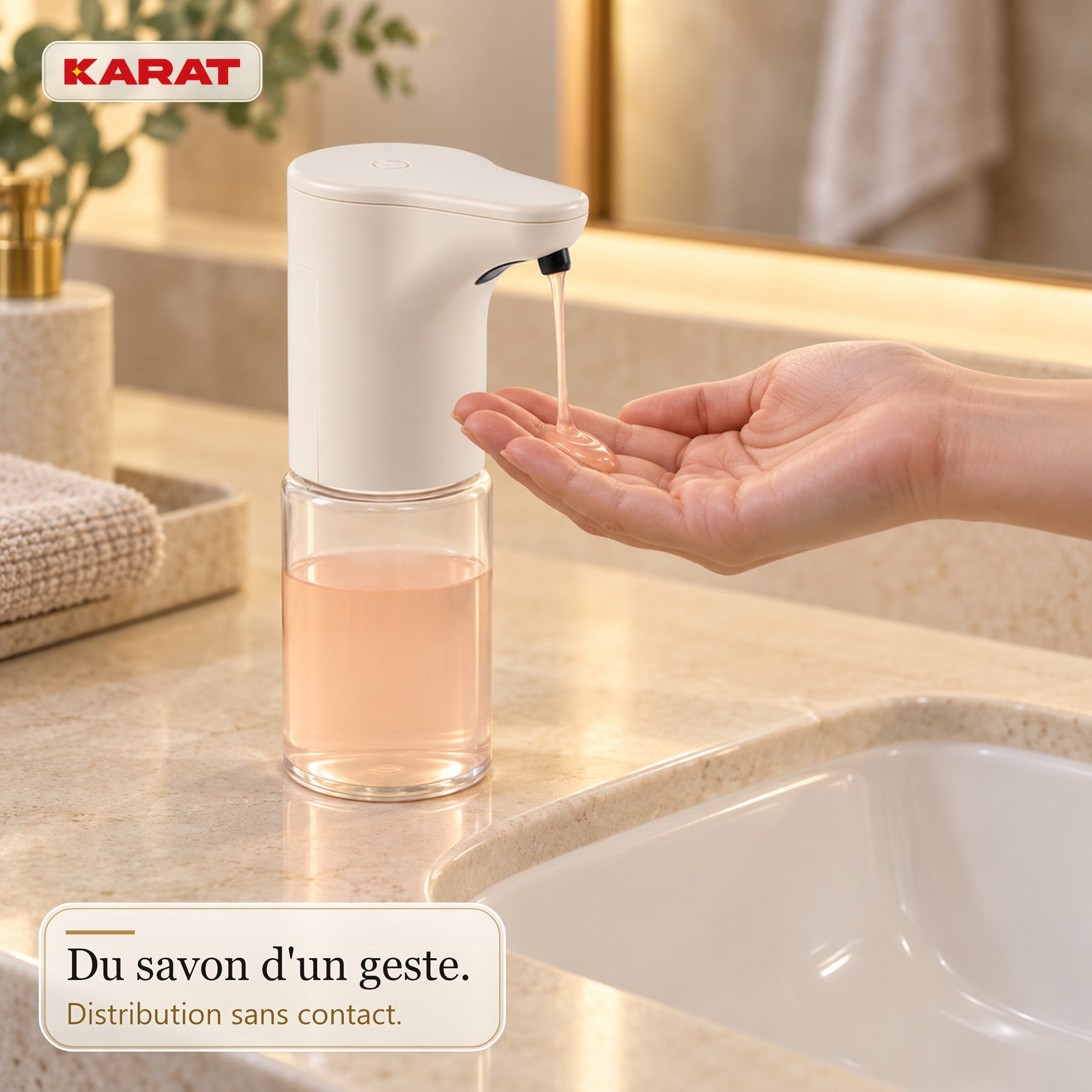 Distributeur automatique de savon liquide | Elara | Capteur sans contact pour savon liquide | 300 ml | 5 coloris