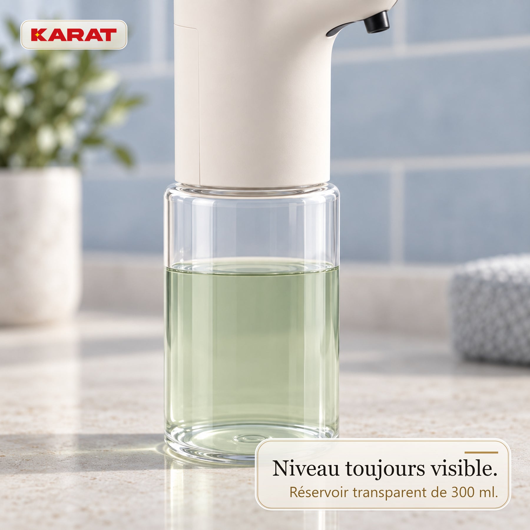 Distributeur automatique de savon liquide | Elara | Capteur sans contact pour savon liquide | 300 ml | 5 coloris