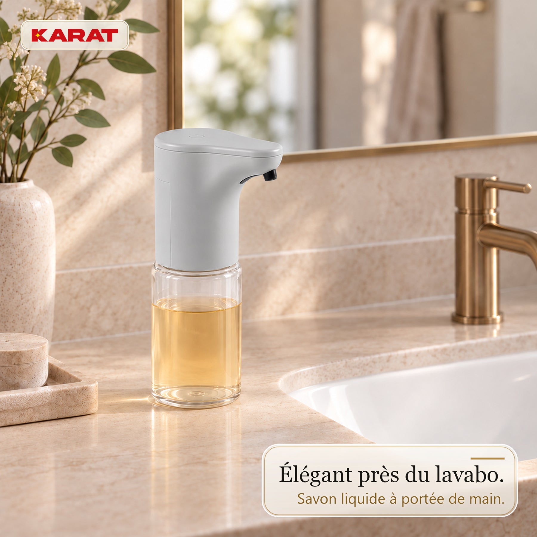 Distributeur automatique de savon liquide | Elara | Capteur sans contact pour savon liquide | 300 ml | 5 coloris