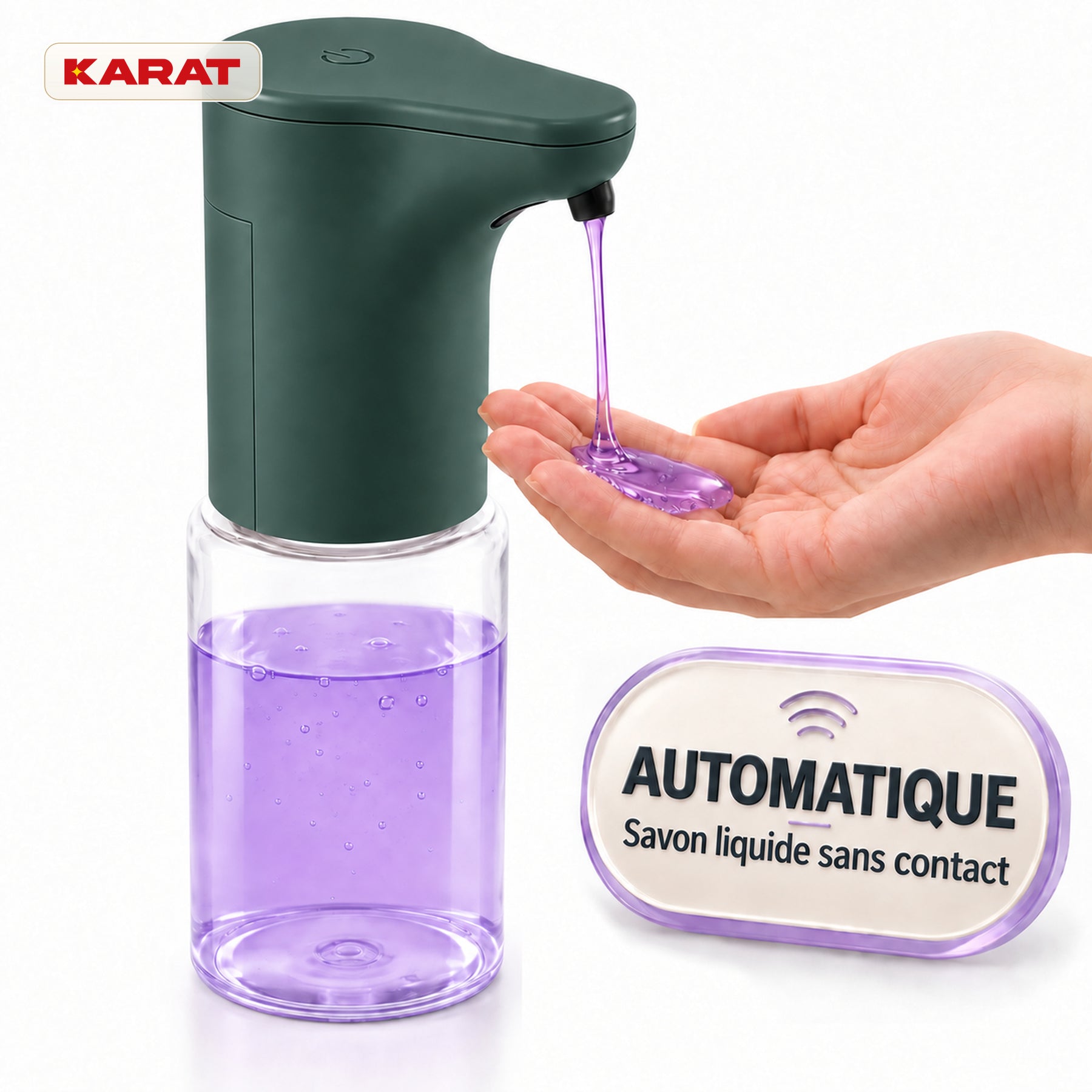 Distributeur automatique de savon liquide | Elara | Capteur sans contact pour savon liquide | 300 ml | 5 coloris