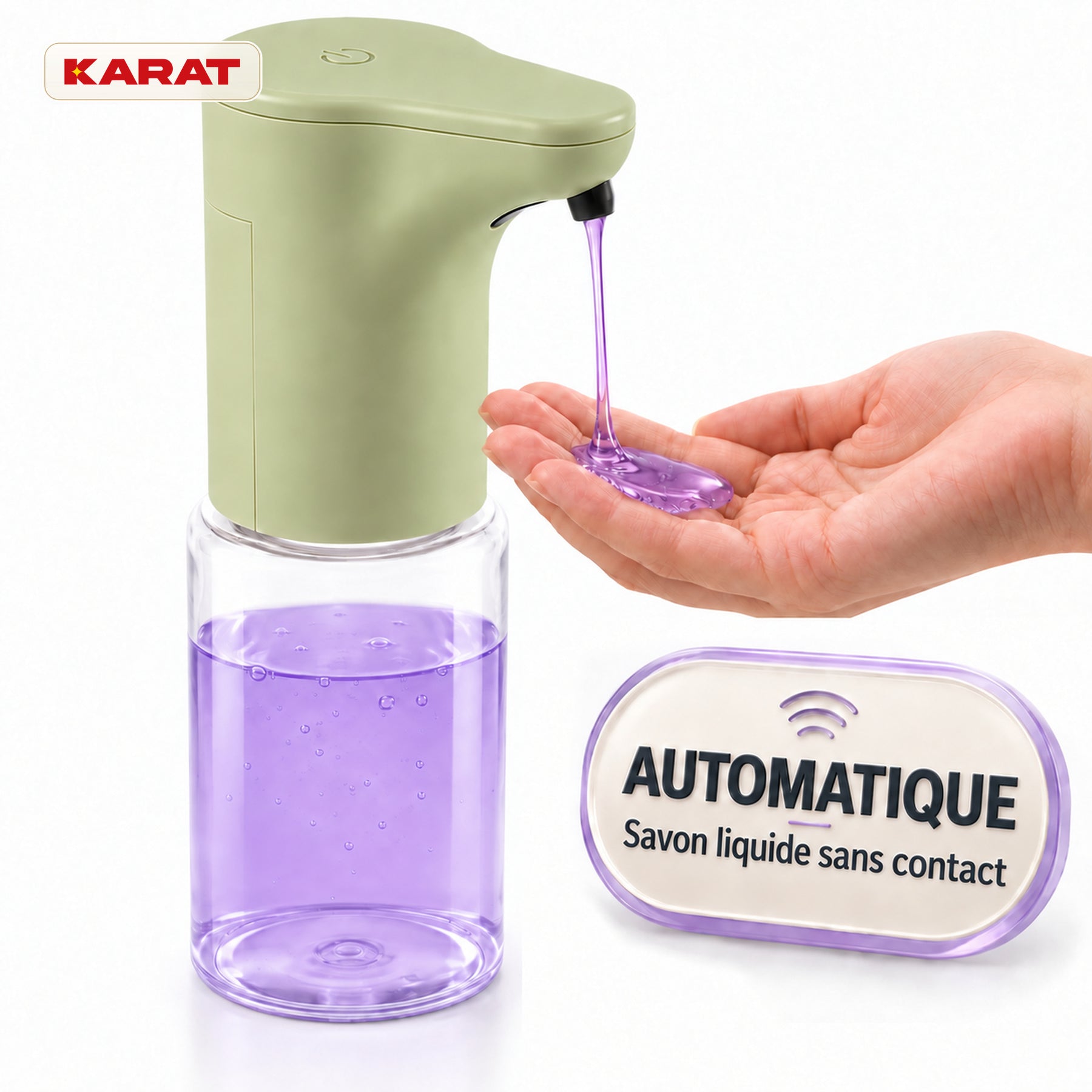 Distributeur automatique de savon liquide | Elara | Capteur sans contact pour savon liquide | 300 ml | 5 coloris