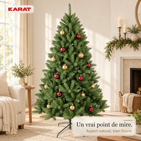 Sapin de Noël artificiel | Evergreen | Aspect sapin dense avec pied en métal | 150–240 cm