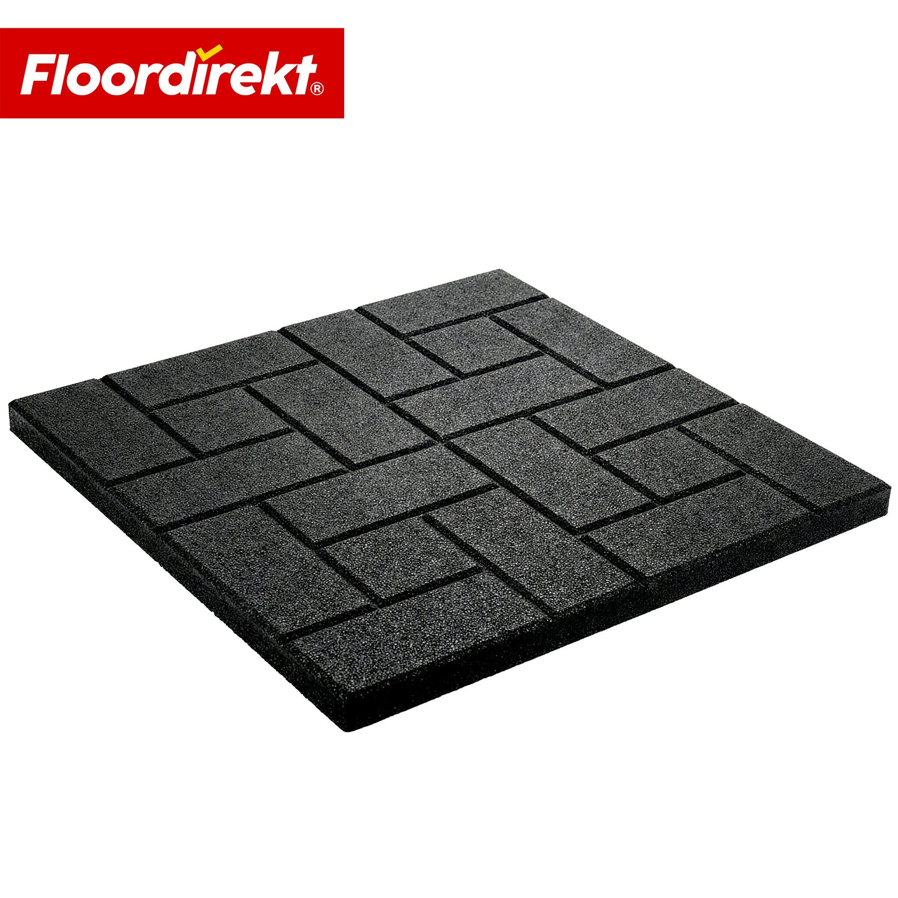 Dalle amortissante | Paving Tile | 50x50 cm 25 mm | Dalle en caoutchouc aspect pavé | Terrasse, jardin & extérieur