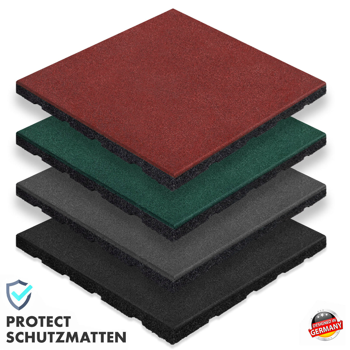 Tapis de protection contre les chutes | Play Protect | Protection de sol antidérapante et robuste en caoutchouc | Différentes épaisseurs et couleurs | 50 x 50 cm