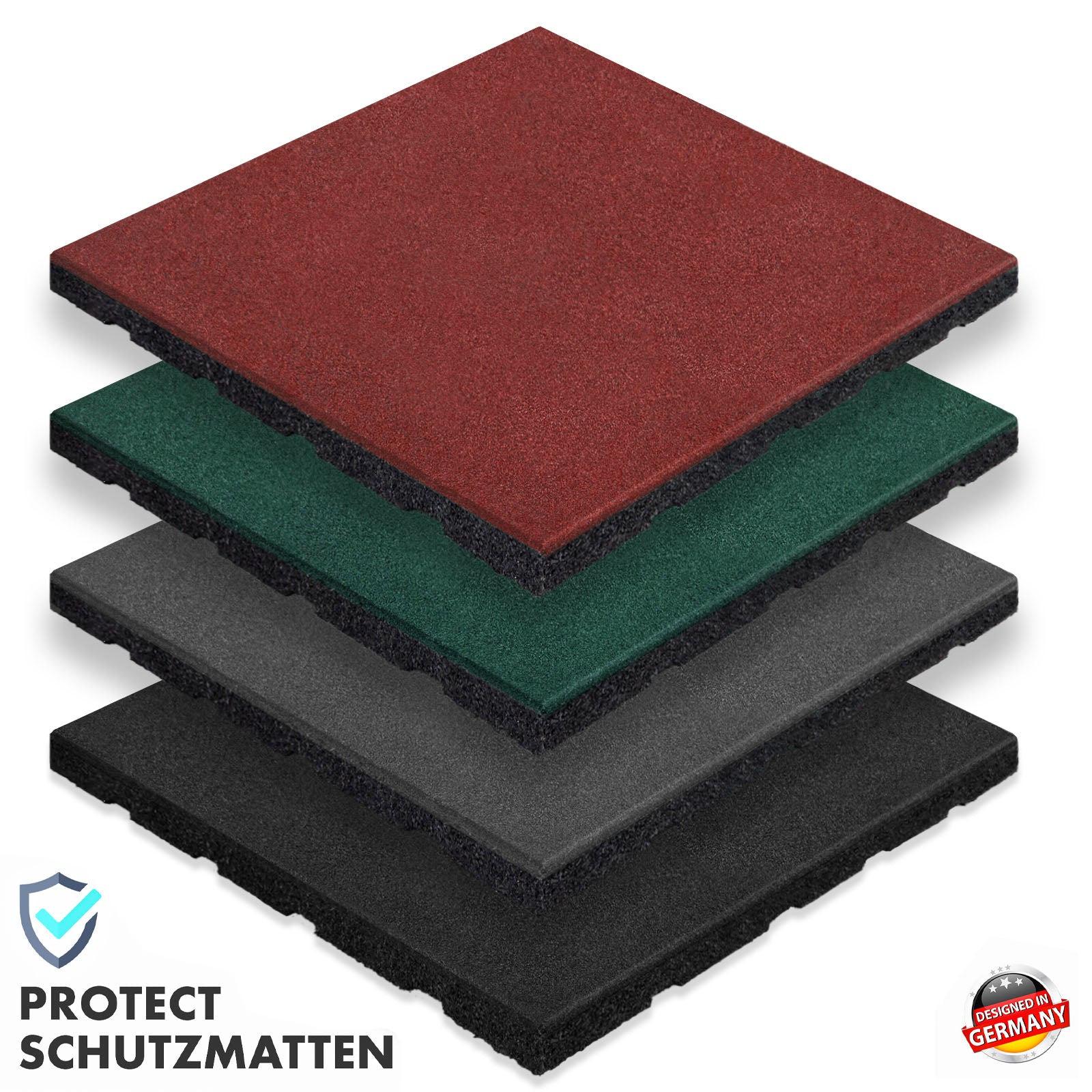 Tapis de protection contre les chutes | Play Protect | Protection de sol antidérapante et robuste en caoutchouc | Différentes épaisseurs et couleurs | 50 x 50 cm
