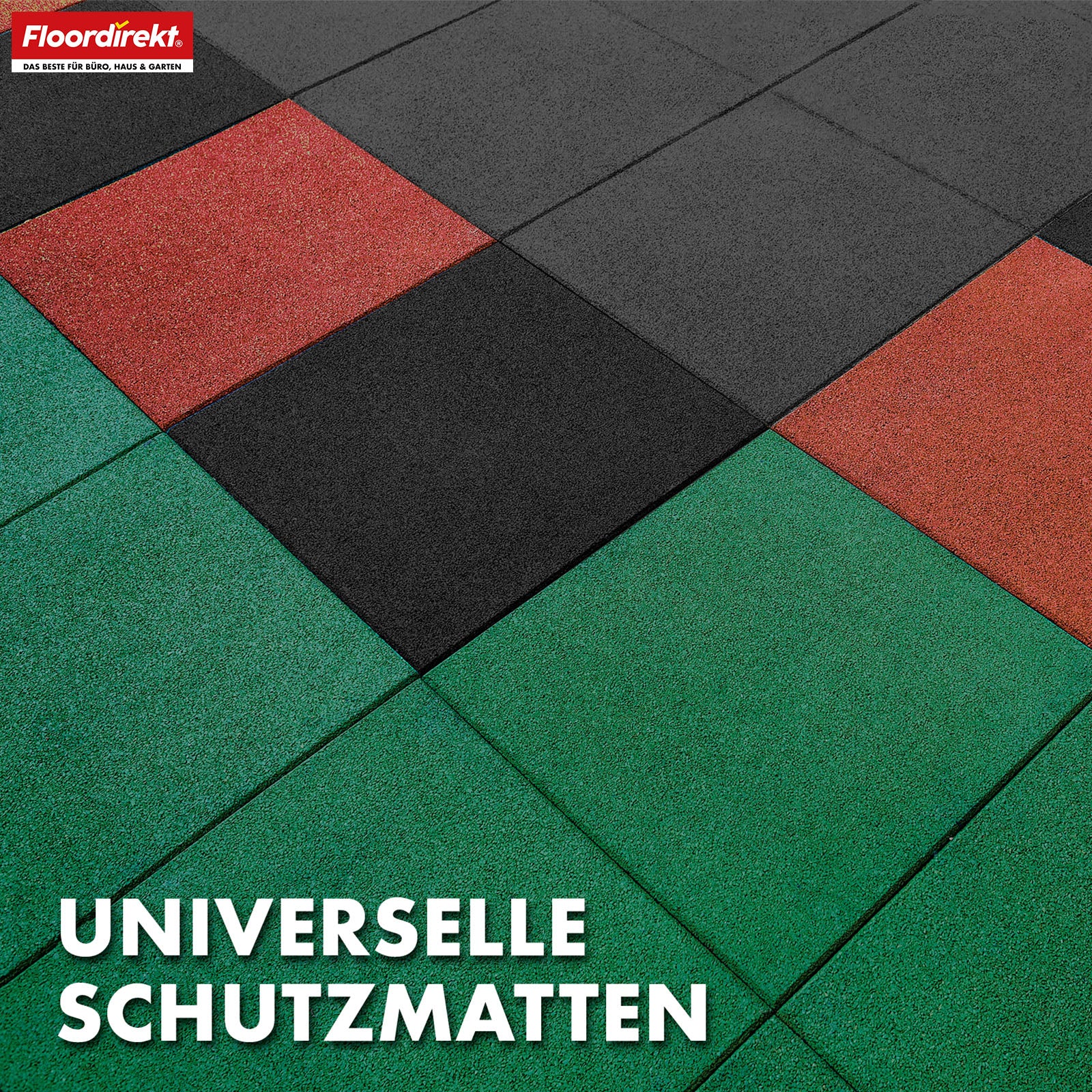 Tapis de protection contre les chutes | Play Protect | Protection de sol antidérapante et robuste en caoutchouc | Différentes épaisseurs et couleurs | 50 x 50 cm