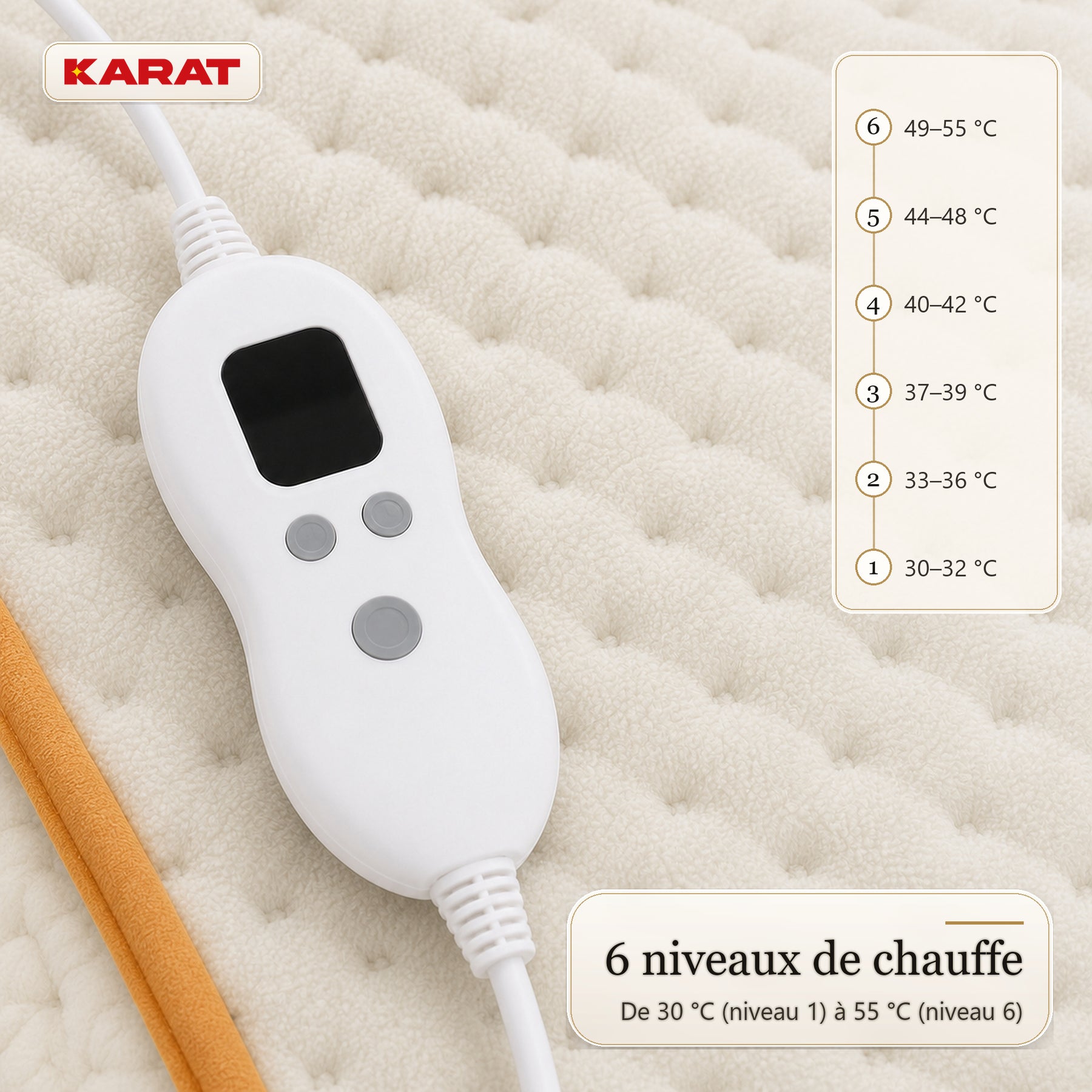 Chauffe-pieds électrique | Fjord | 6 niveaux jusqu’à 55 °C, minuterie & doublure Sherpa | 4 couleurs
