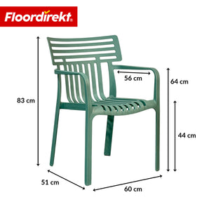 Chaise de jardin | Sitwell | Chaise design empilable résistante aux intempéries & aux UV pour jardin, balcon & terrasse