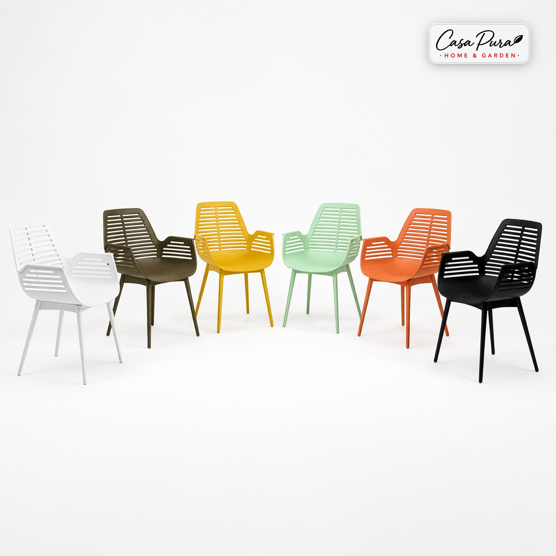 Chaise de jardin | Mayfield | Chaise design résistante aux intempéries avec accoudoirs pour jardin, terrasse et balcon