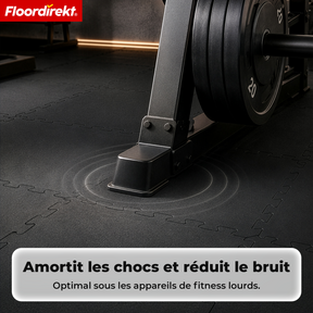 Tapis emboîtable en caoutchouc | Tapis de protection de sol robuste pour appareils de fitness & espaces de travail | 50 x 50 cm