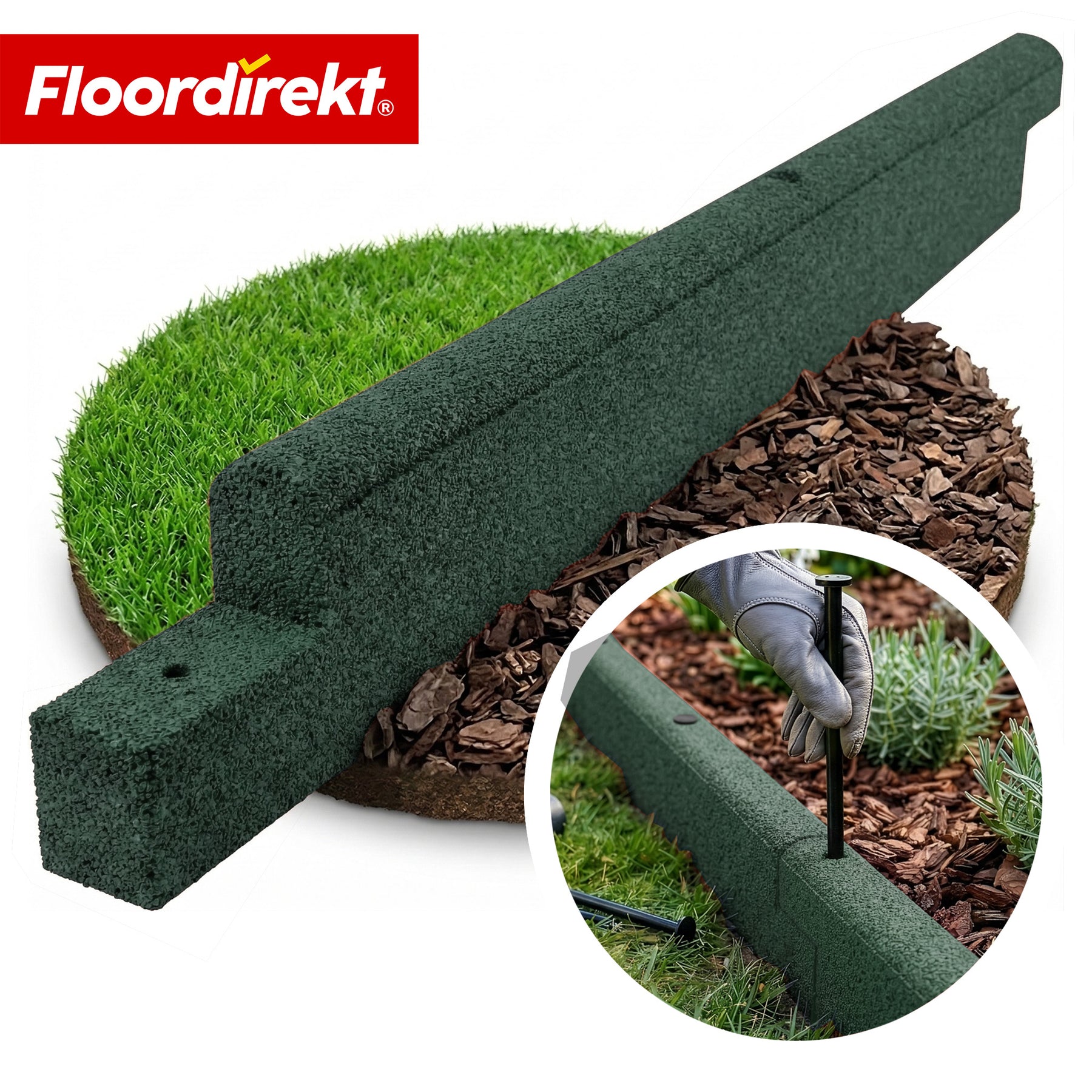 Bordure de jardin en caoutchouc | Bordure de pelouse flexible & bordure de parterre en caoutchouc recyclé pour jardin, allées & terrasse