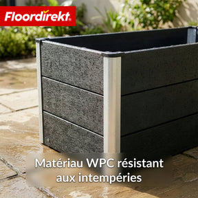 Bac surélevé en WPC | Paros | Anthracite | Résistant aux intempéries & durable | Pour jardin & terrasse | Plusieurs dimensions