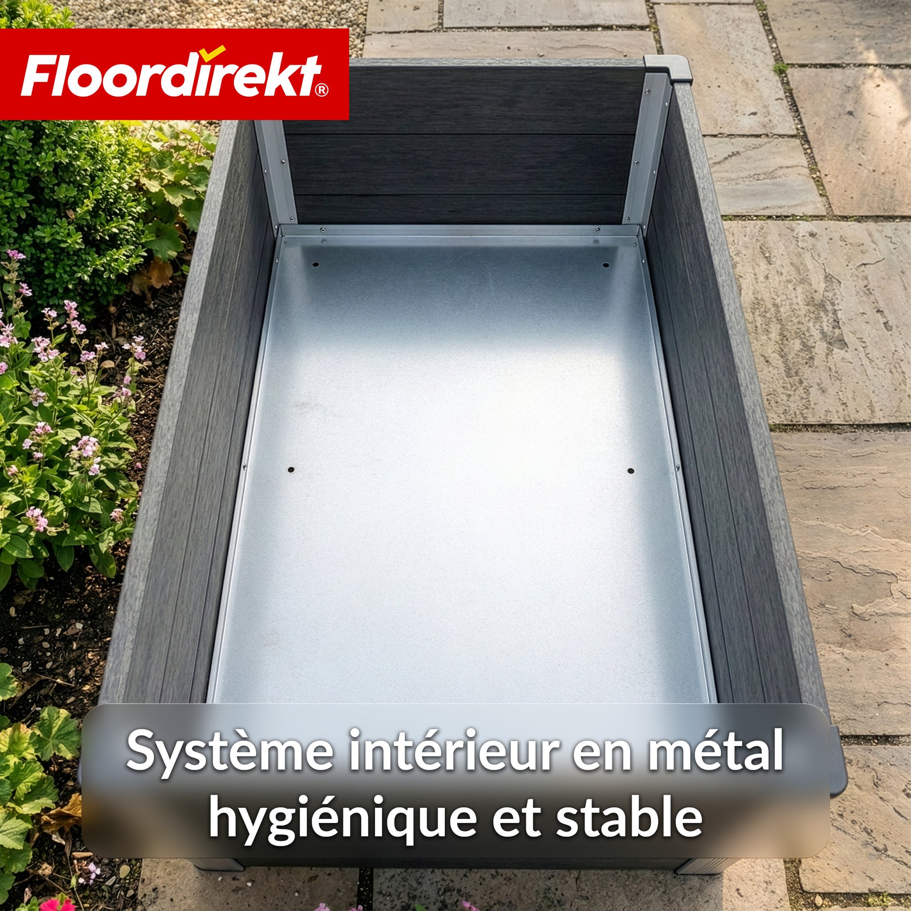 Bac surélevé en WPC | Paros | Anthracite | Résistant aux intempéries & durable | Pour jardin & terrasse | Plusieurs dimensions